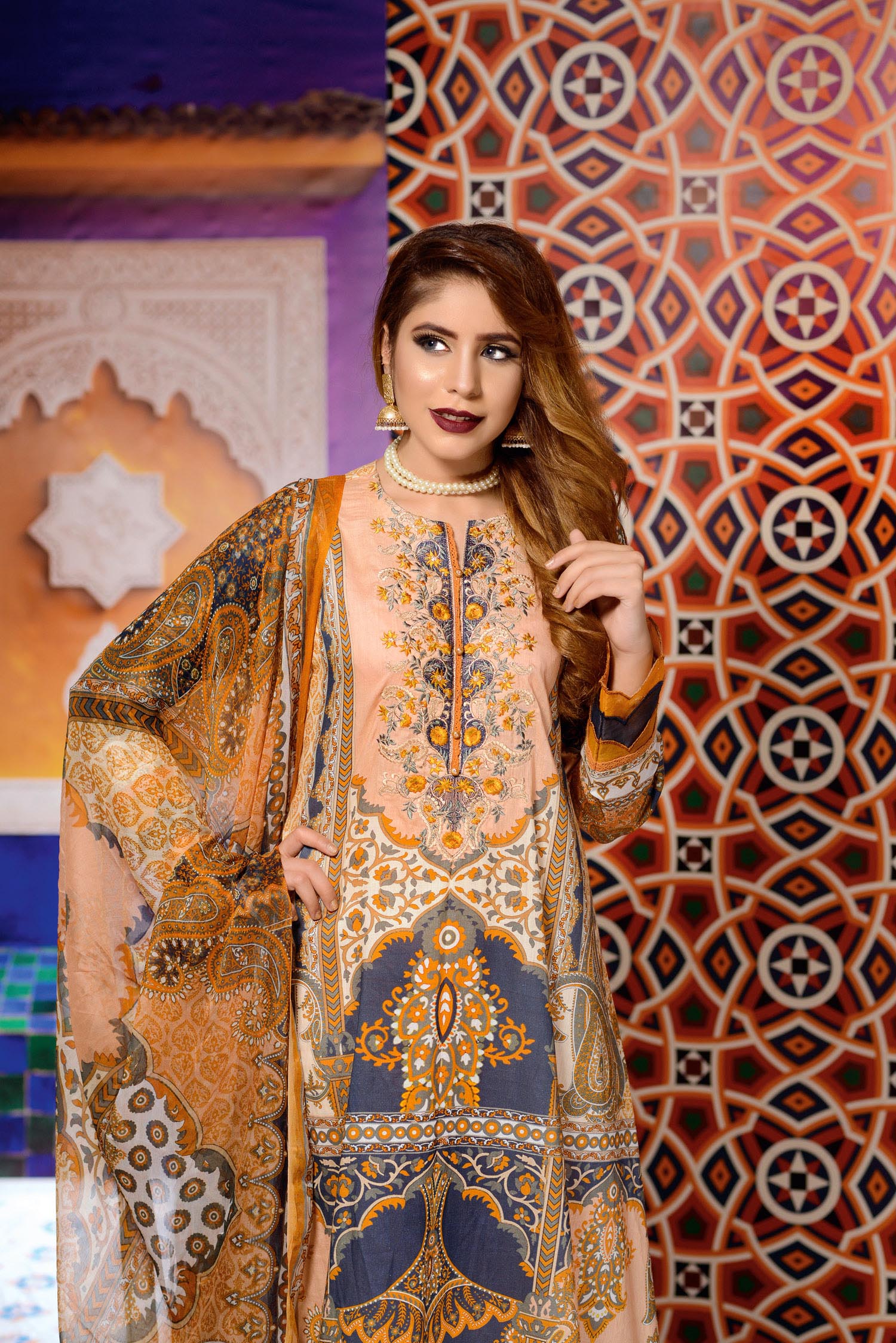 Delaney - Digital Printed and Embroidered Lawn 3PC - Image 3
