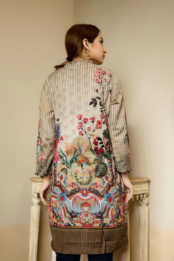 Desert Rose - Stitched Lawn Kurti - Image 2