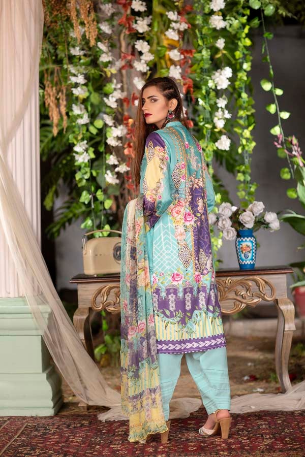 Desire - Digital Printed & Embroidered Linen 3PC - Image 2