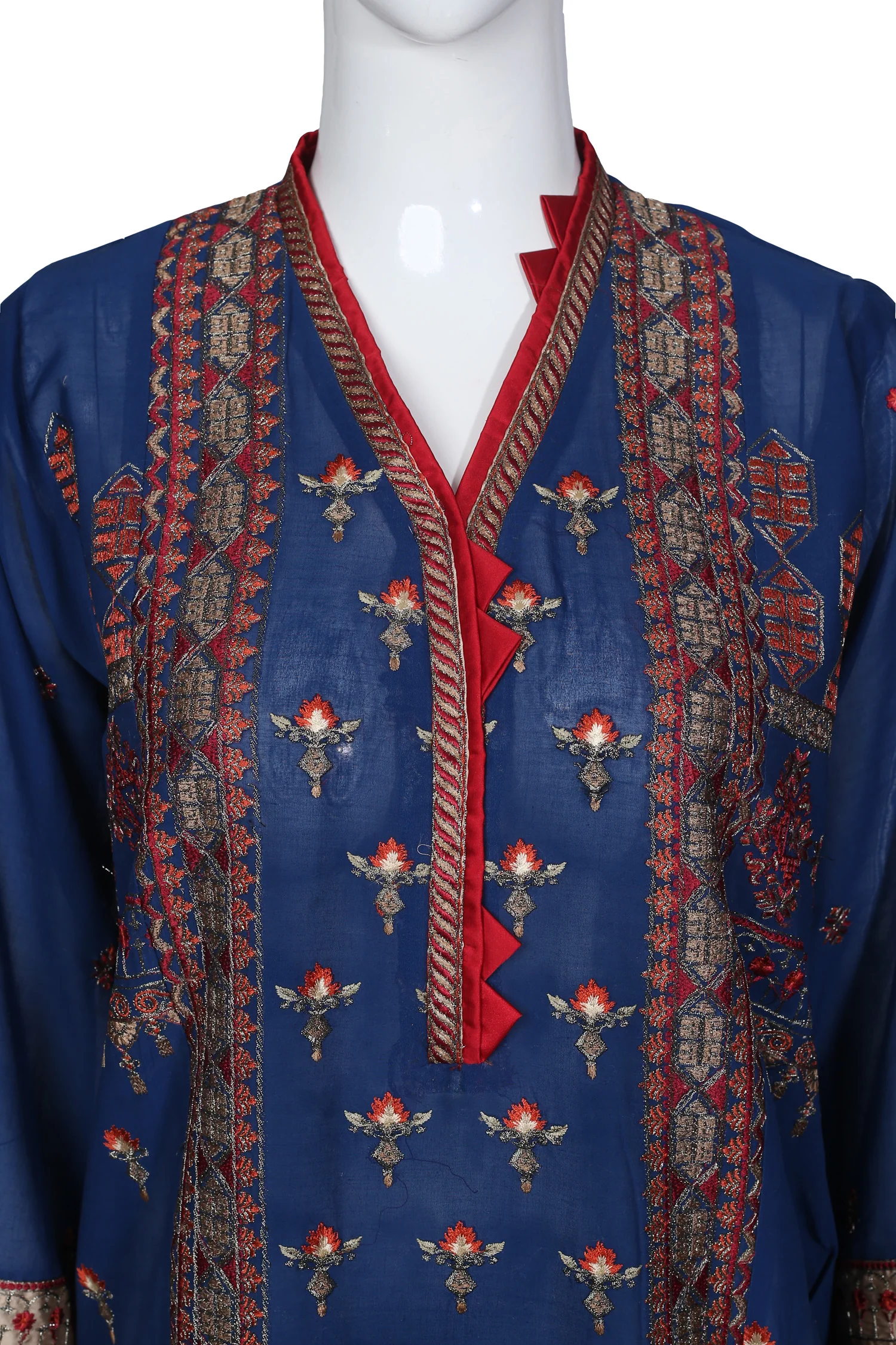 Dew Purple - Stitched Embroidered Swiss Shirt - Image 2