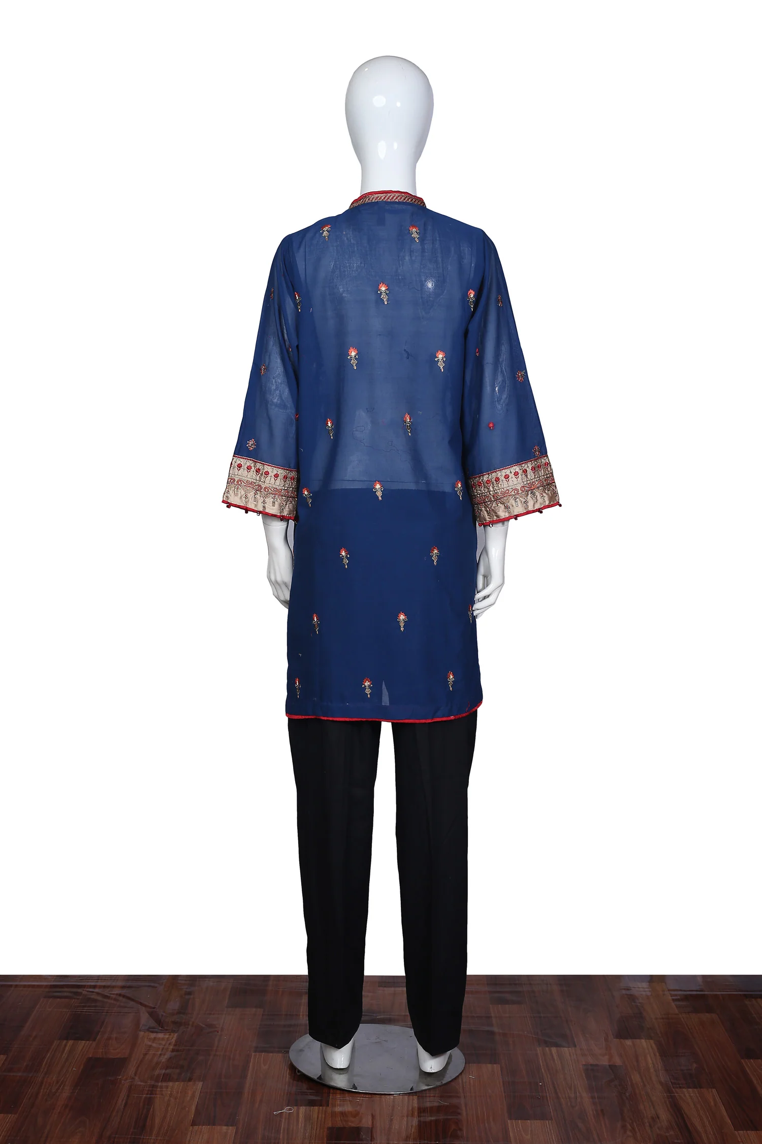 Dew Purple - Stitched Embroidered Swiss Shirt - Image 3