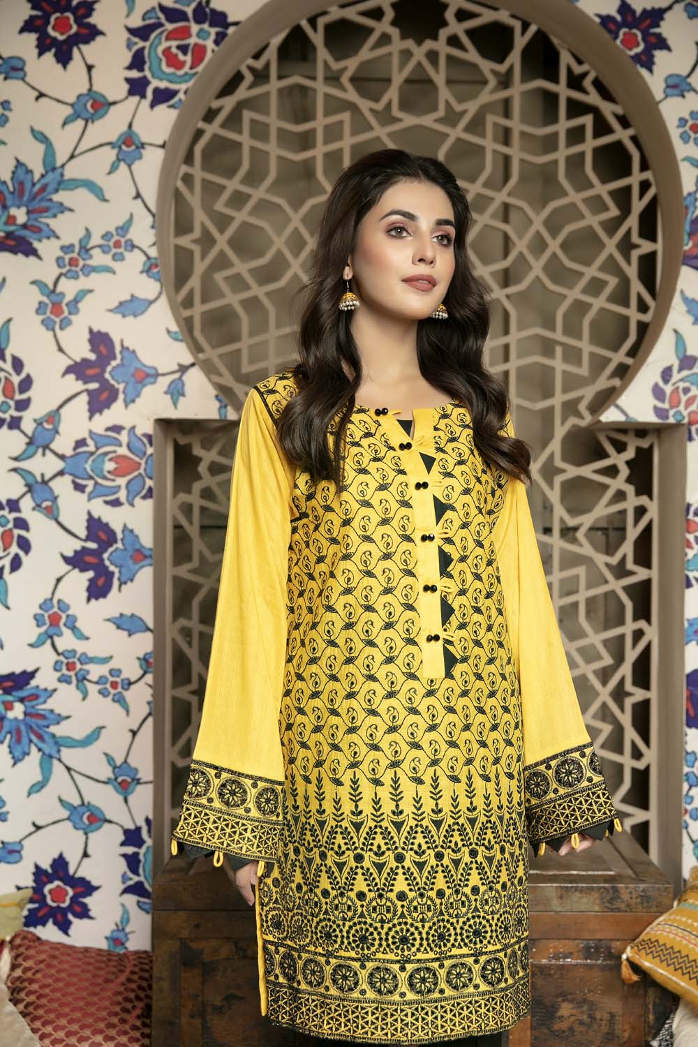 Dijon - Embroidered Chikankari Stitched Kurti - Image 3
