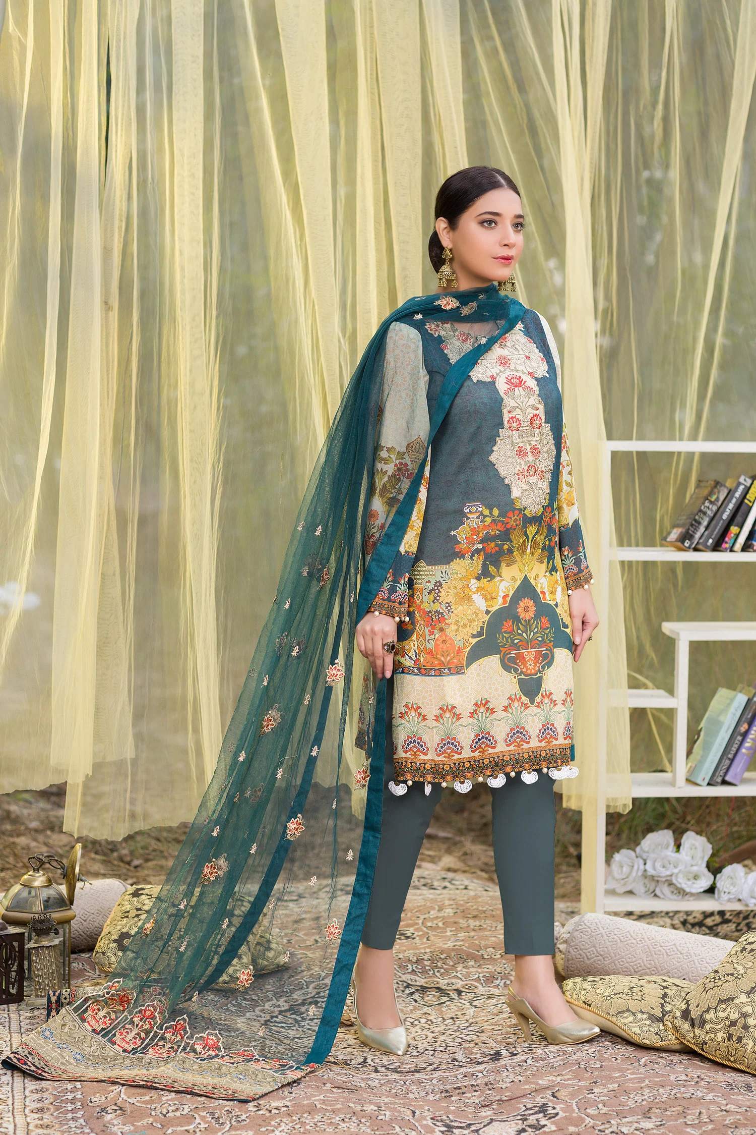 Doulty - Digital Embroidered Swiss Voil 3PC - Image 2