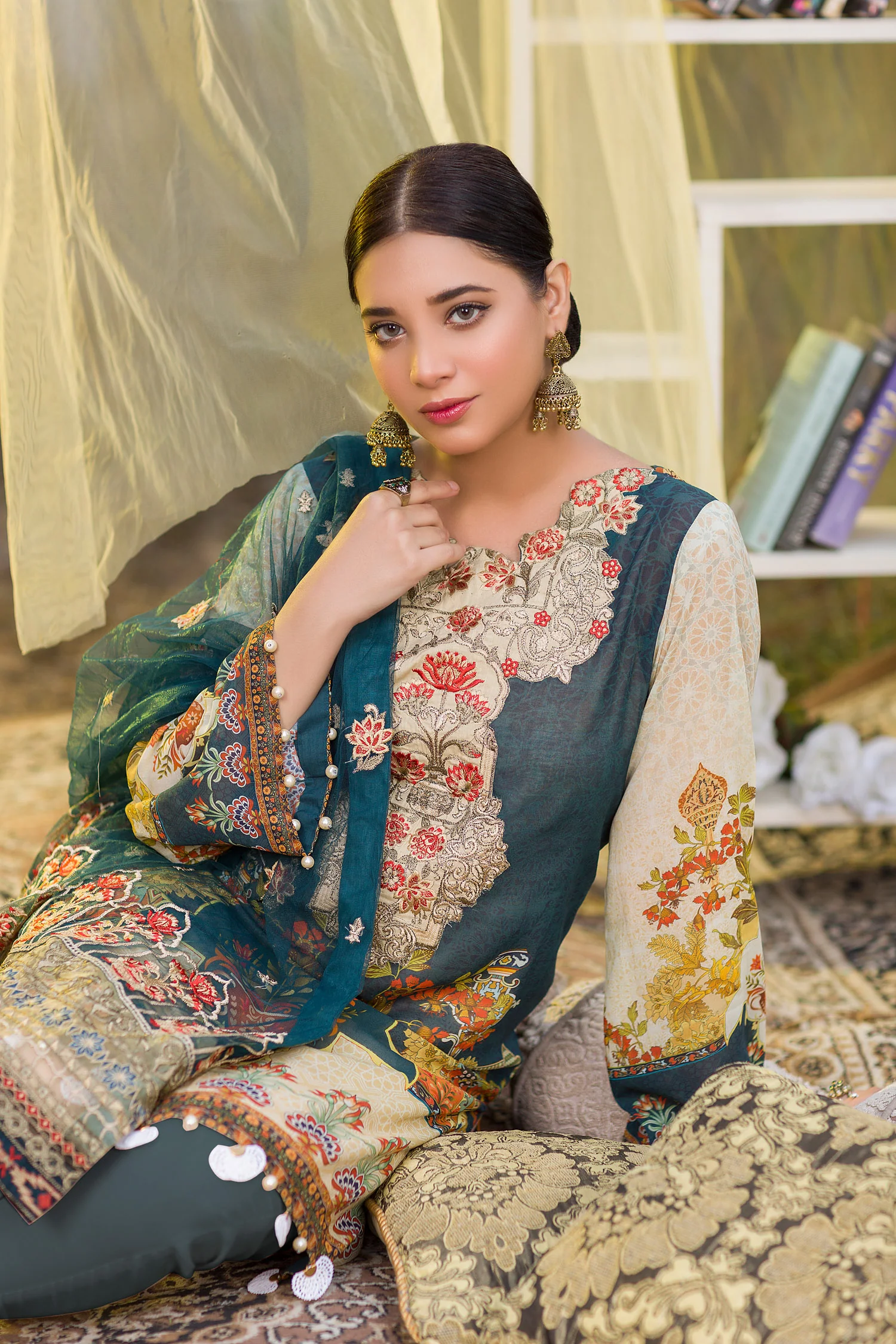 Doulty - Digital Embroidered Swiss Voil 3PC - Image 5