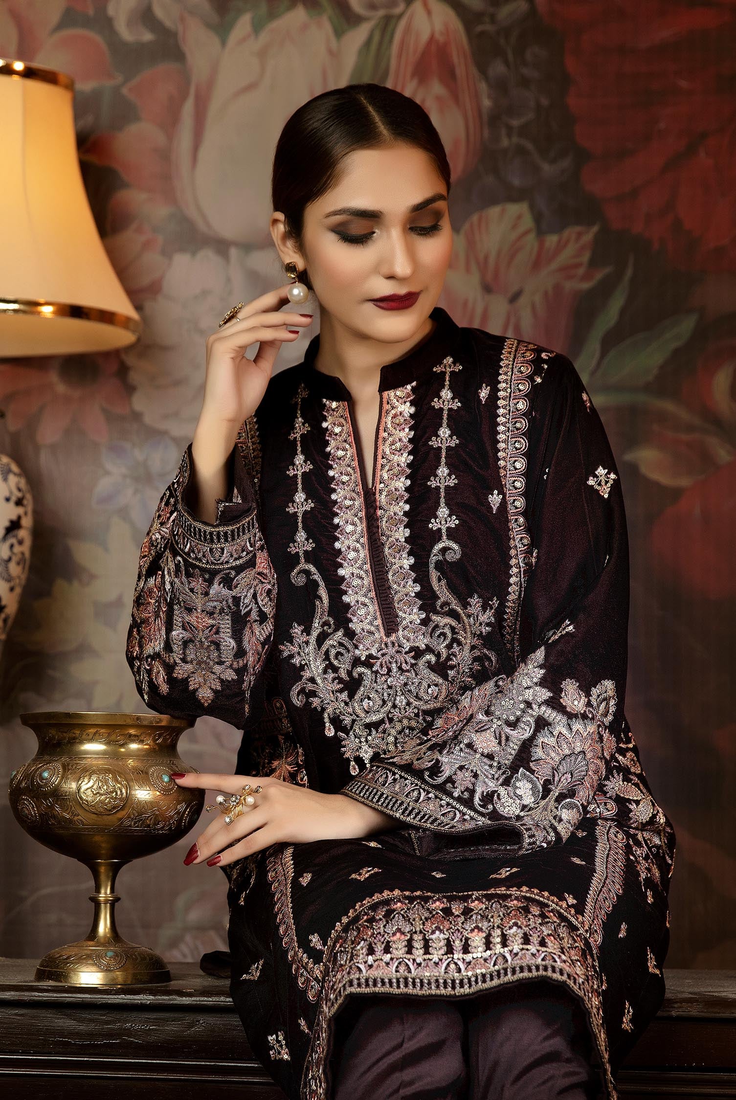 Driss - Embroidered Velvet 2PC Stitched - Image 3
