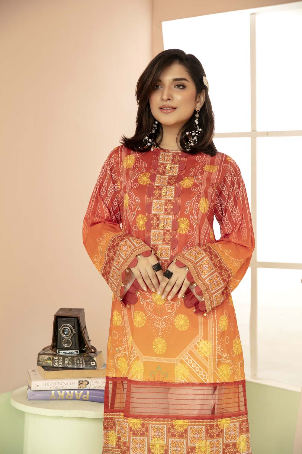 Ecru - Printed Stitch Kurti - Image 2