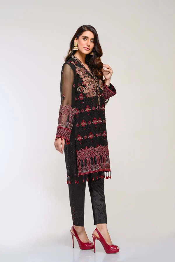 EIGENGRAU – EMBROIDERED CHIFFON 2 PIECE (UNSTITCH) - Image 2