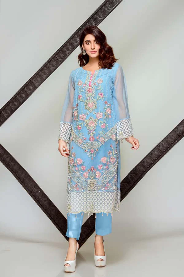 Eilat Stone - Embroidered & Hand Embellished Cotton Net
