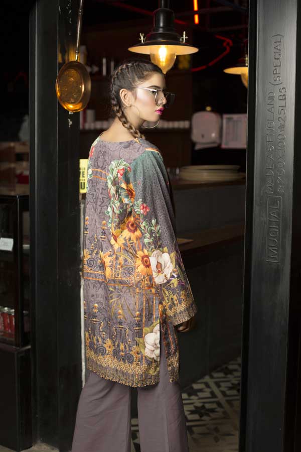 Elena- Digital Embroidered Khaddar Unstitched Kurti - Image 2