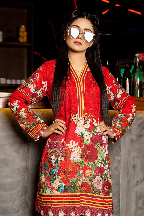Eleonora - Digital Embroidered Khaddar Unstitched Kurti - Image 2