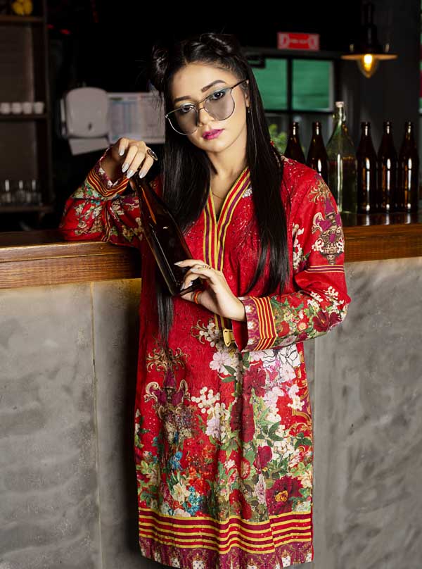 Eleonora - Digital Embroidered Khaddar Unstitched Kurti - Image 3