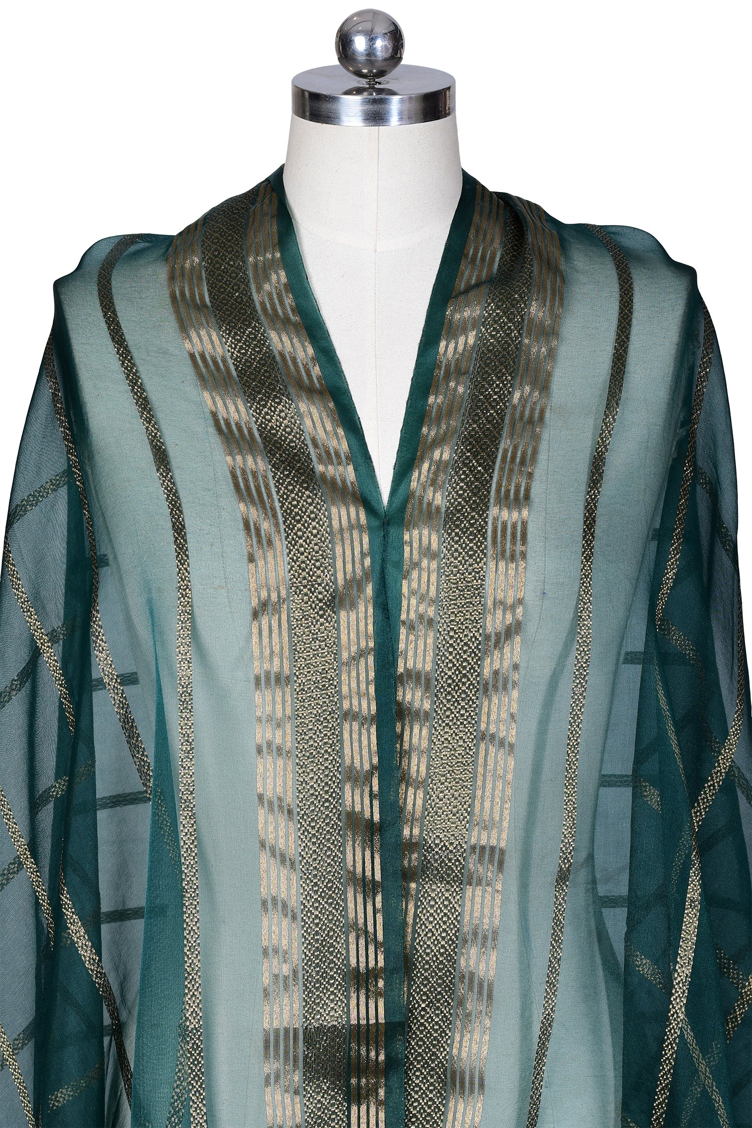 Embroidered Banarsi Net Dupatta - Image 3