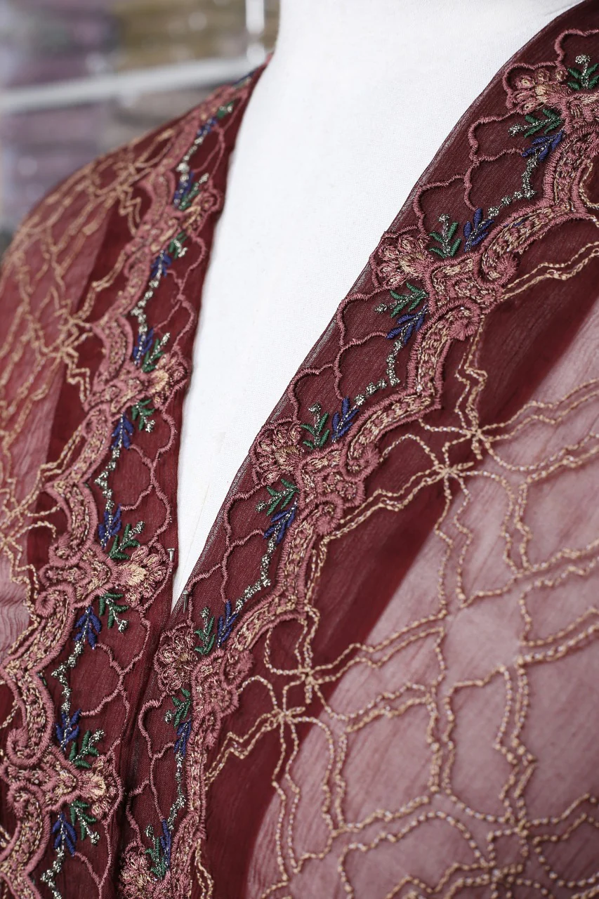 Embroidered Chiffon Dupatta - Image 2