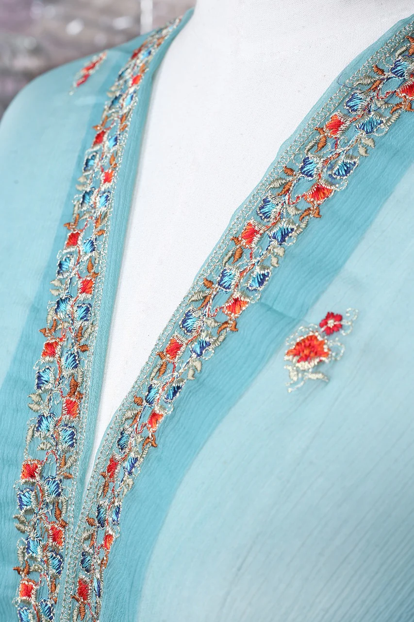 Embroidered Chiffon Dupatta - Image 3