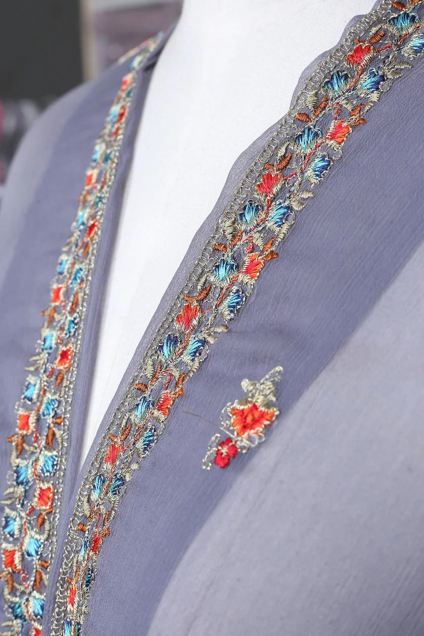 Embroidered Chiffon Dupatta - Image 2