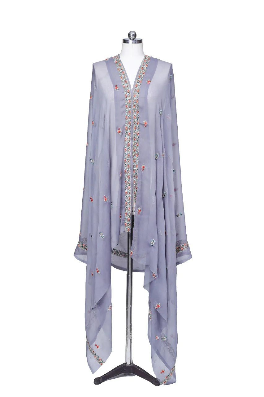 Embroidered Chiffon Dupatta - Image 3