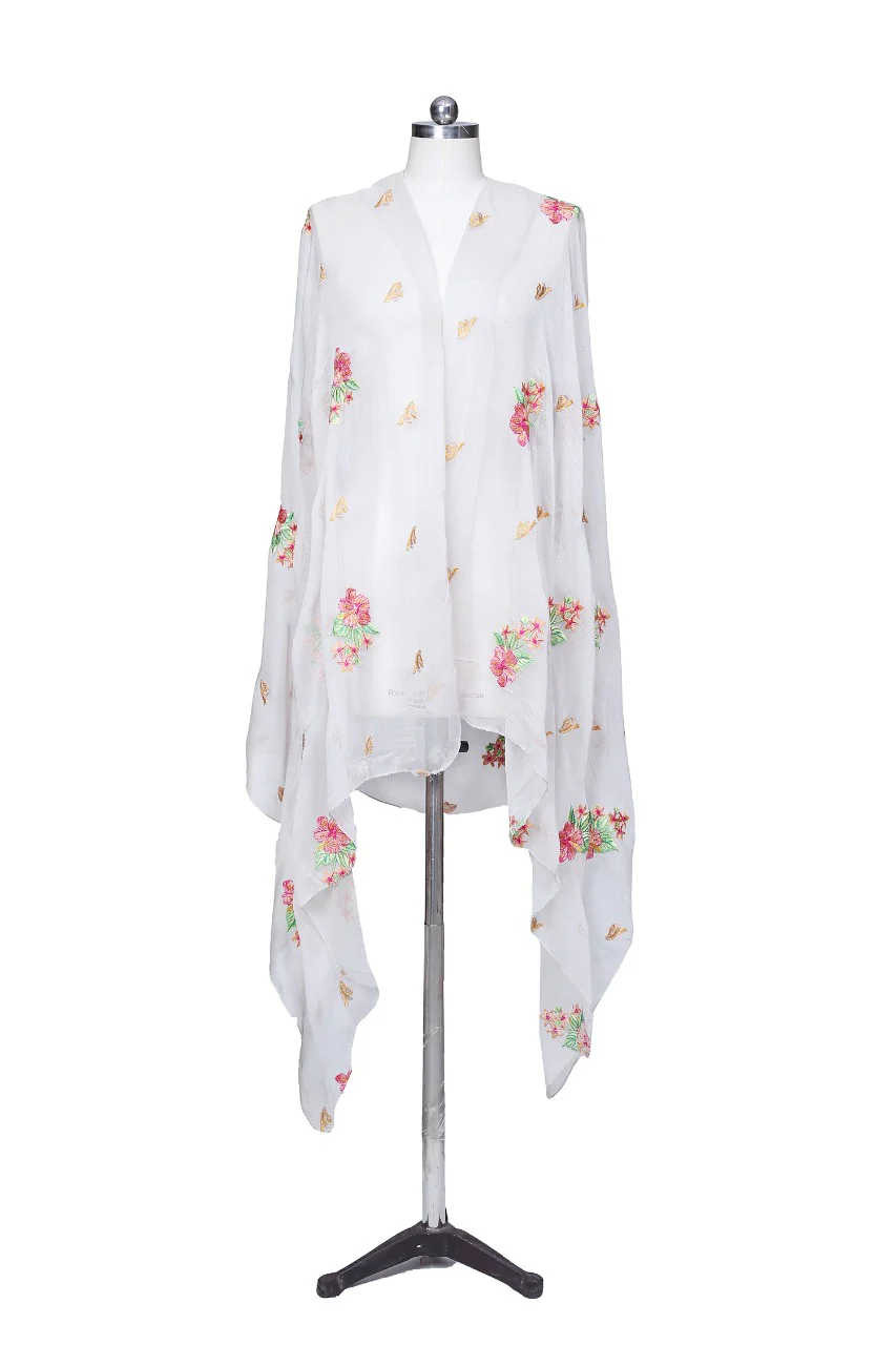 Embroidered Chiffon Dupatta - Image 2