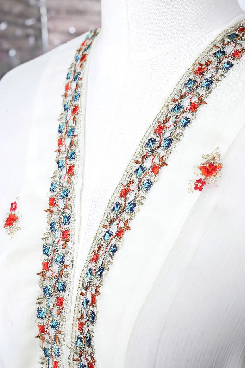 Embroidered Chiffon Dupatta - Image 3