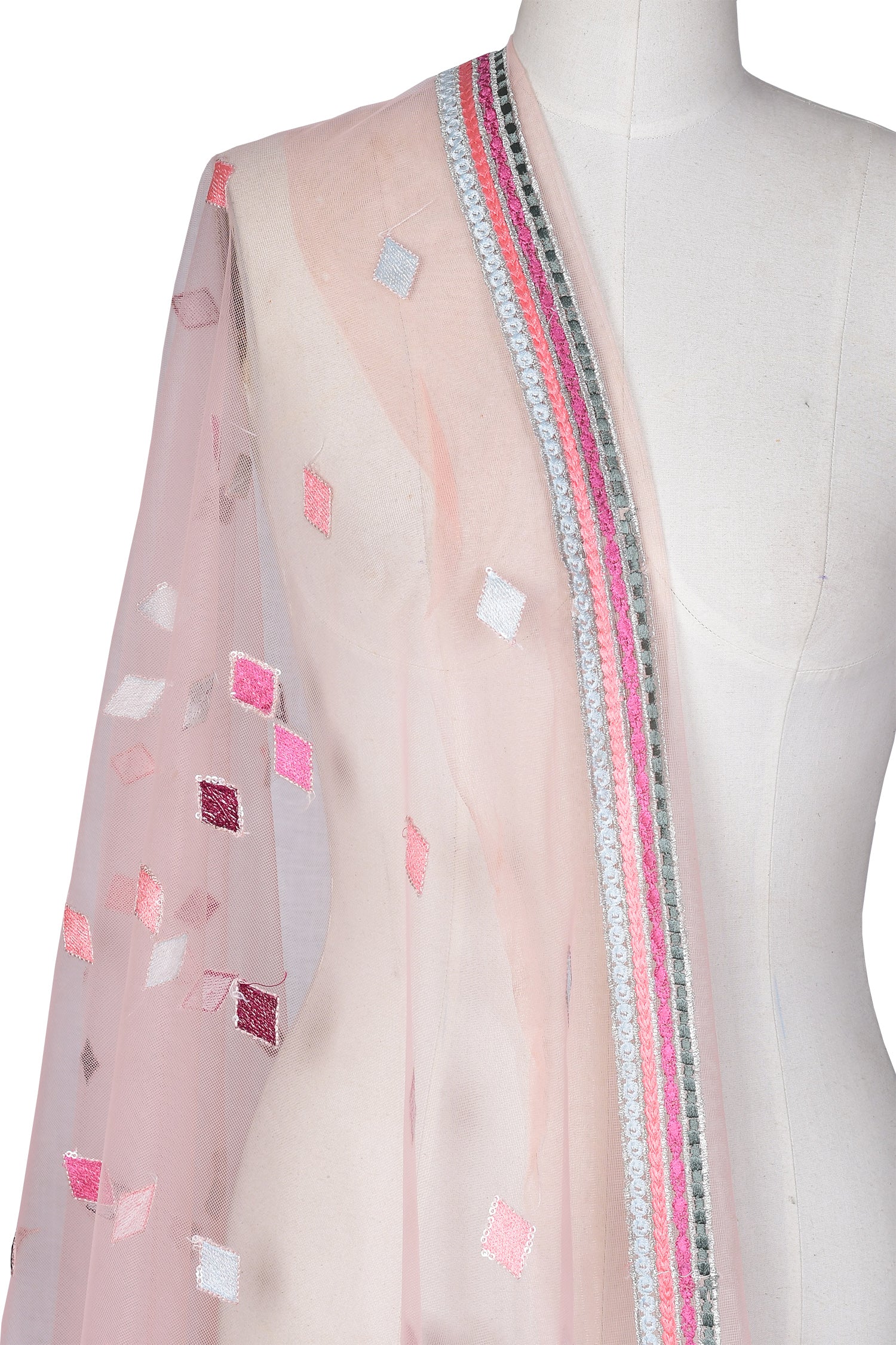Embroidered Net Dupatta - Image 2
