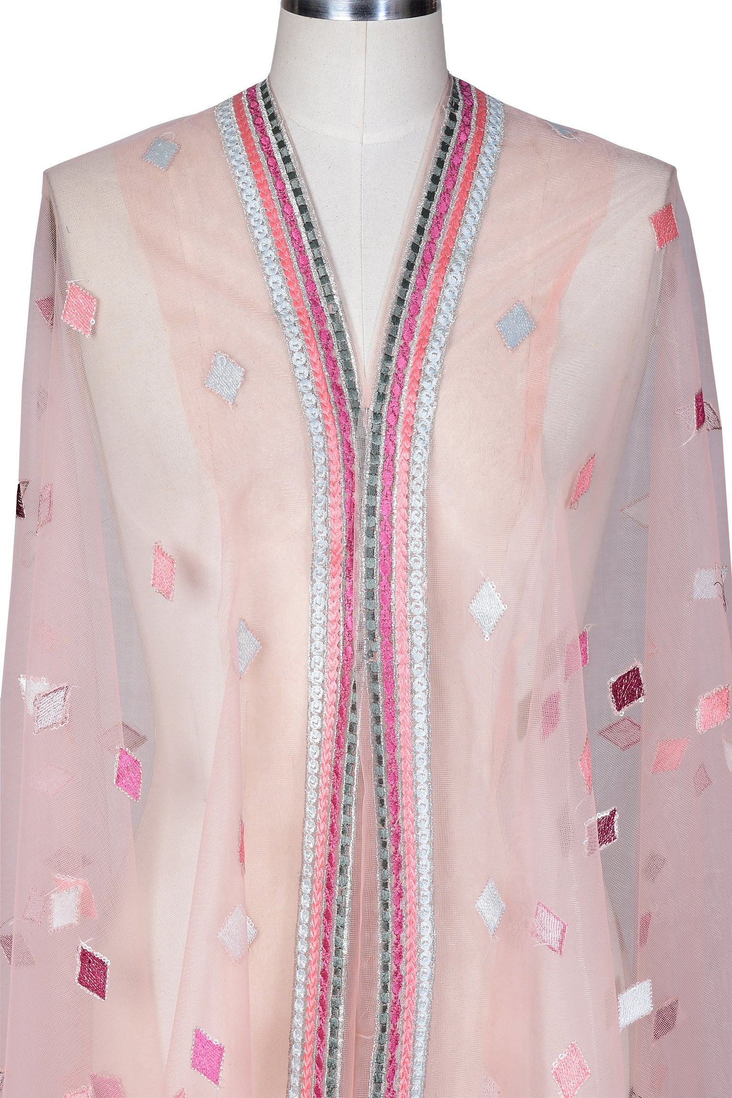 Embroidered Net Dupatta - Image 4
