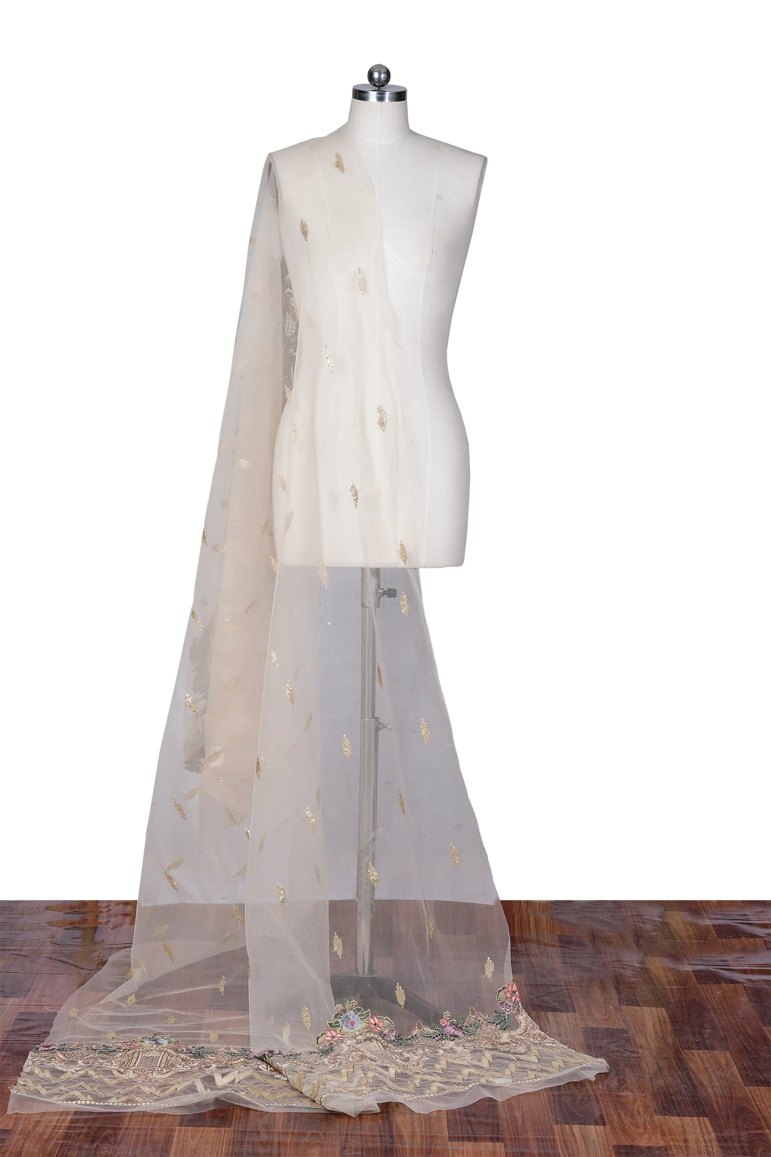 Embroidered Net Dupatta