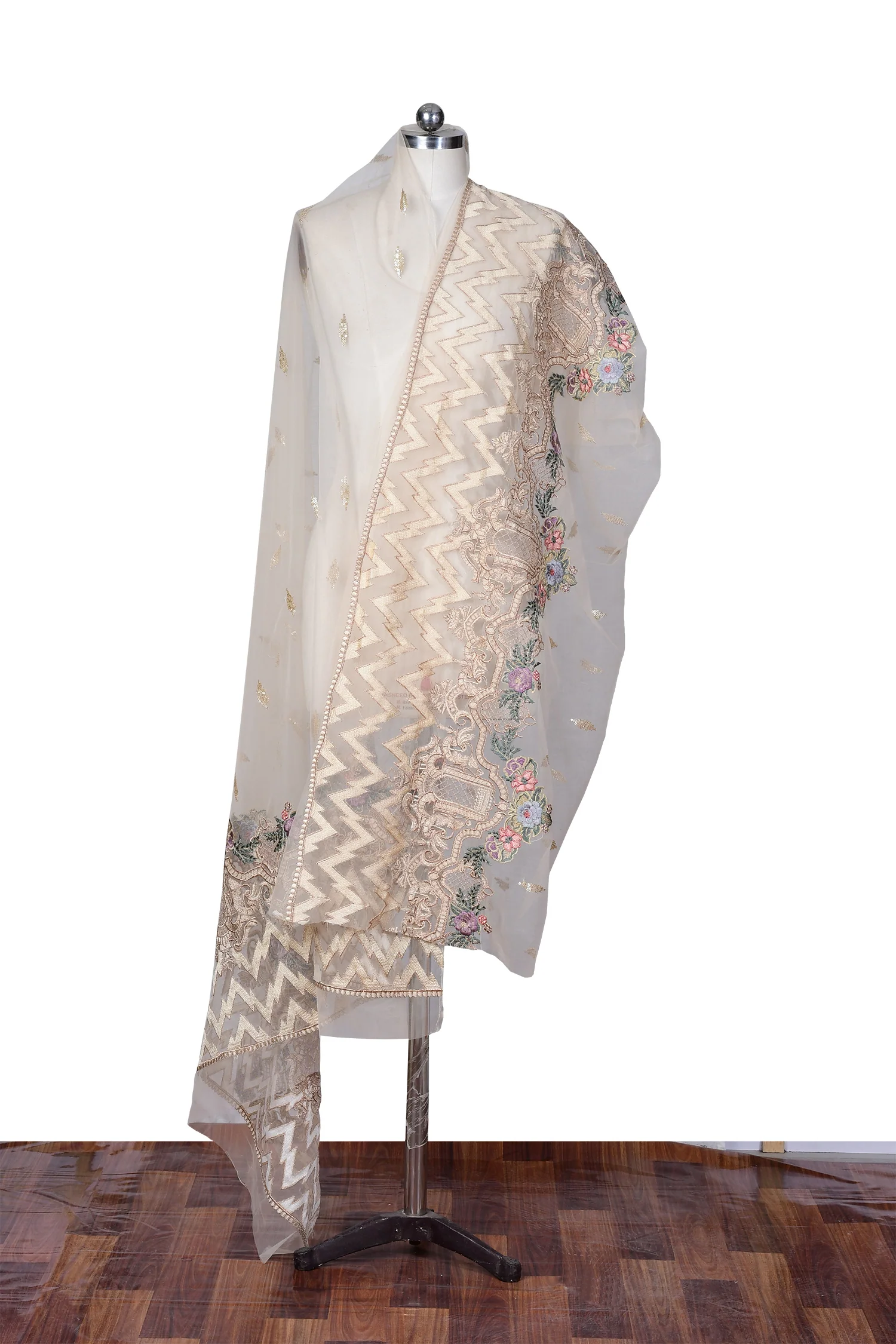 Embroidered Net Dupatta - Image 3