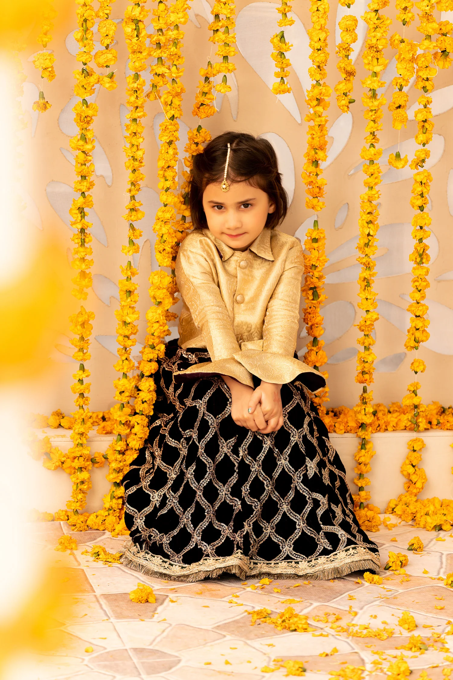 Embroidered Velvet Lehenga - Image 3