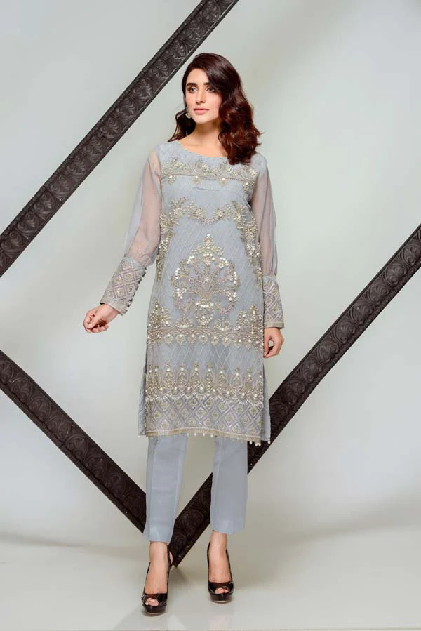 Emerald - Embroidered & Hand Embellished Cotton Net