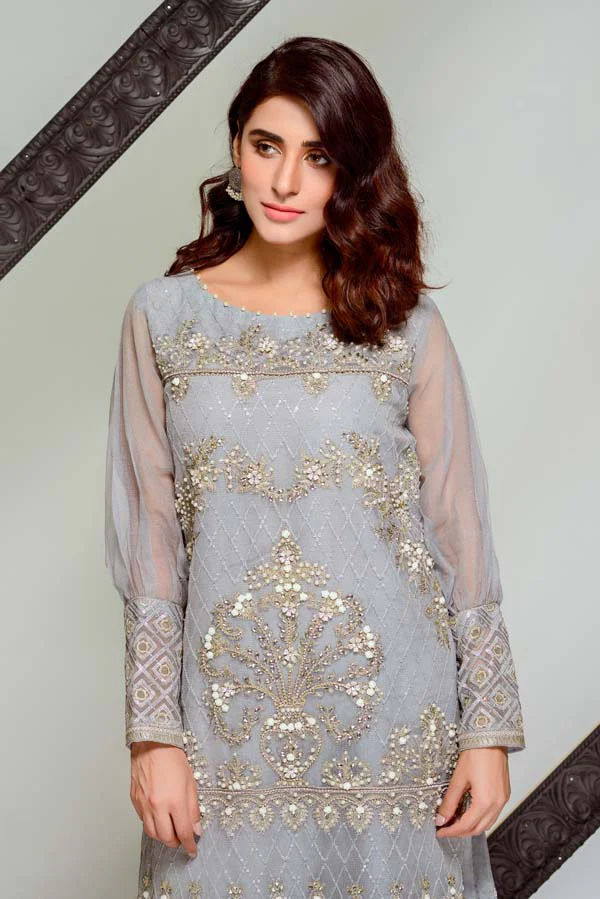 Emerald - Embroidered & Hand Embellished Cotton Net - Image 4