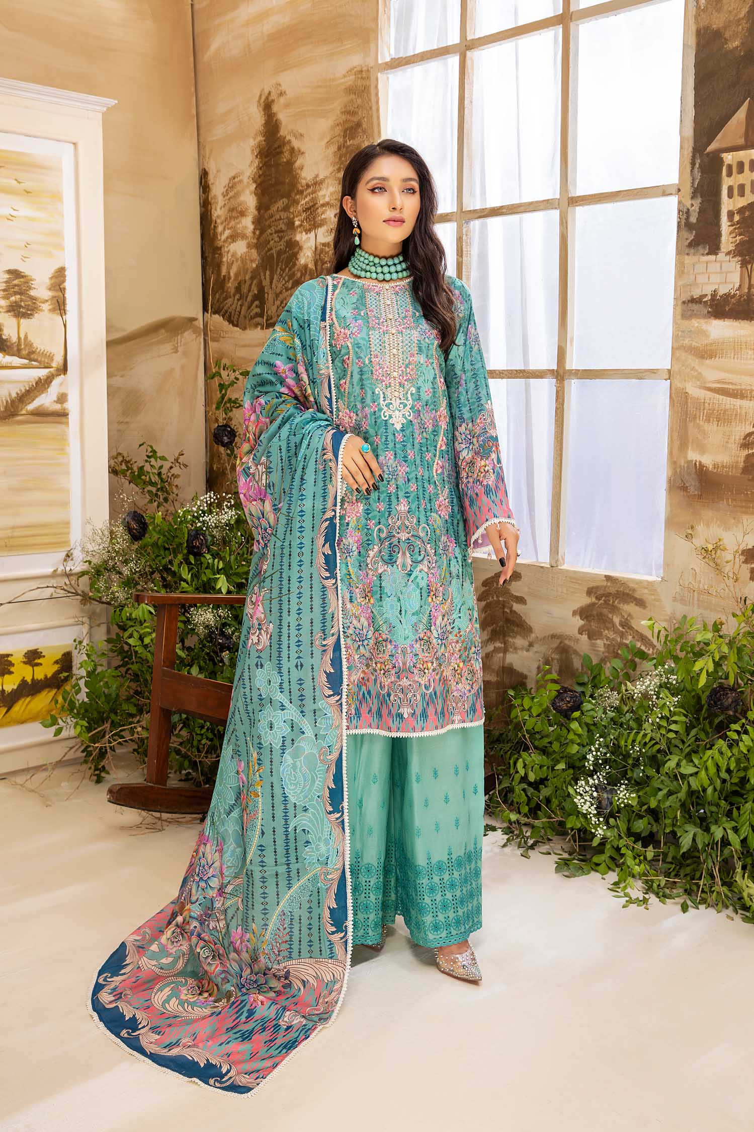 Emory - Digital Printed And Embroidered Lawn 3PC - Image 2
