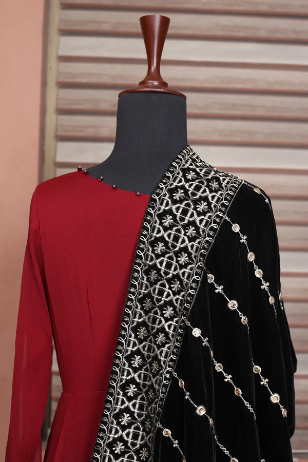 Emperor - Embroidered Velvet Shawl - Image 2