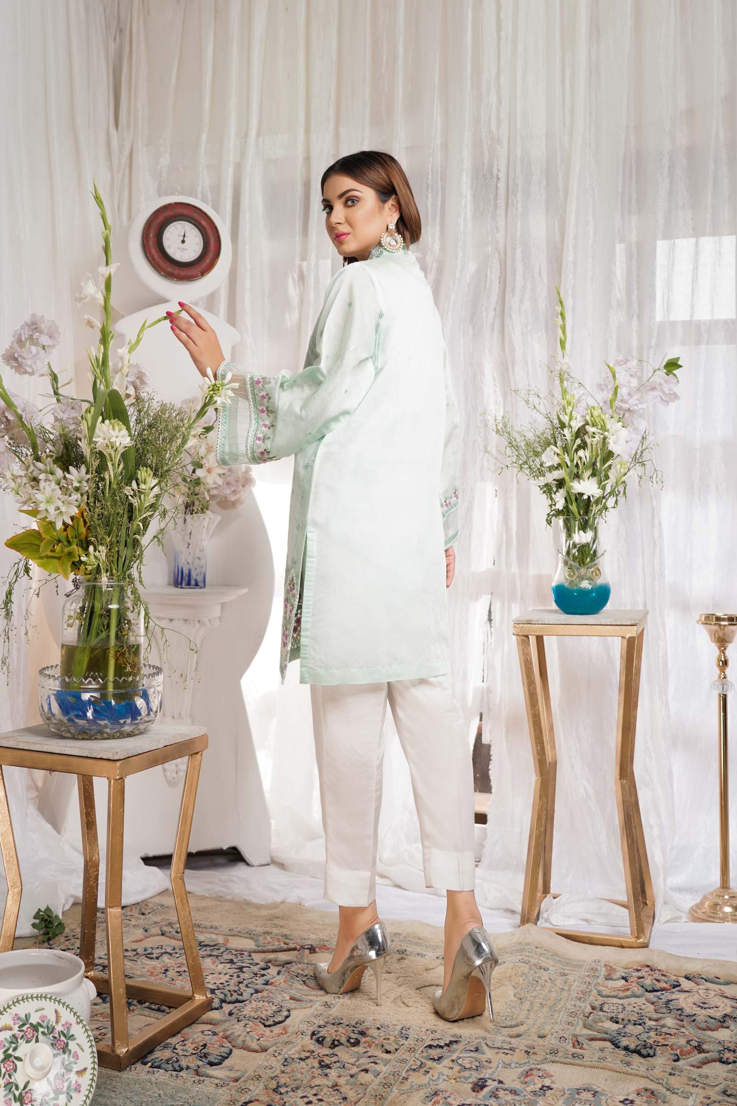 Enervate - Embroidered Paper Silk Stitch Kurti - Image 2