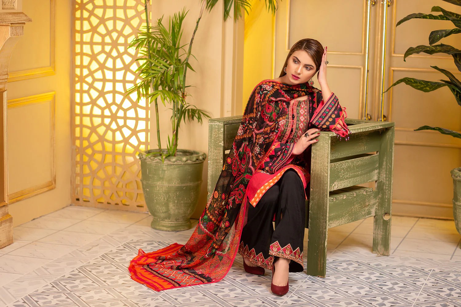 Engrossing - Digital Printed and Embroidered Suvic Lawn 3PC - Image 3