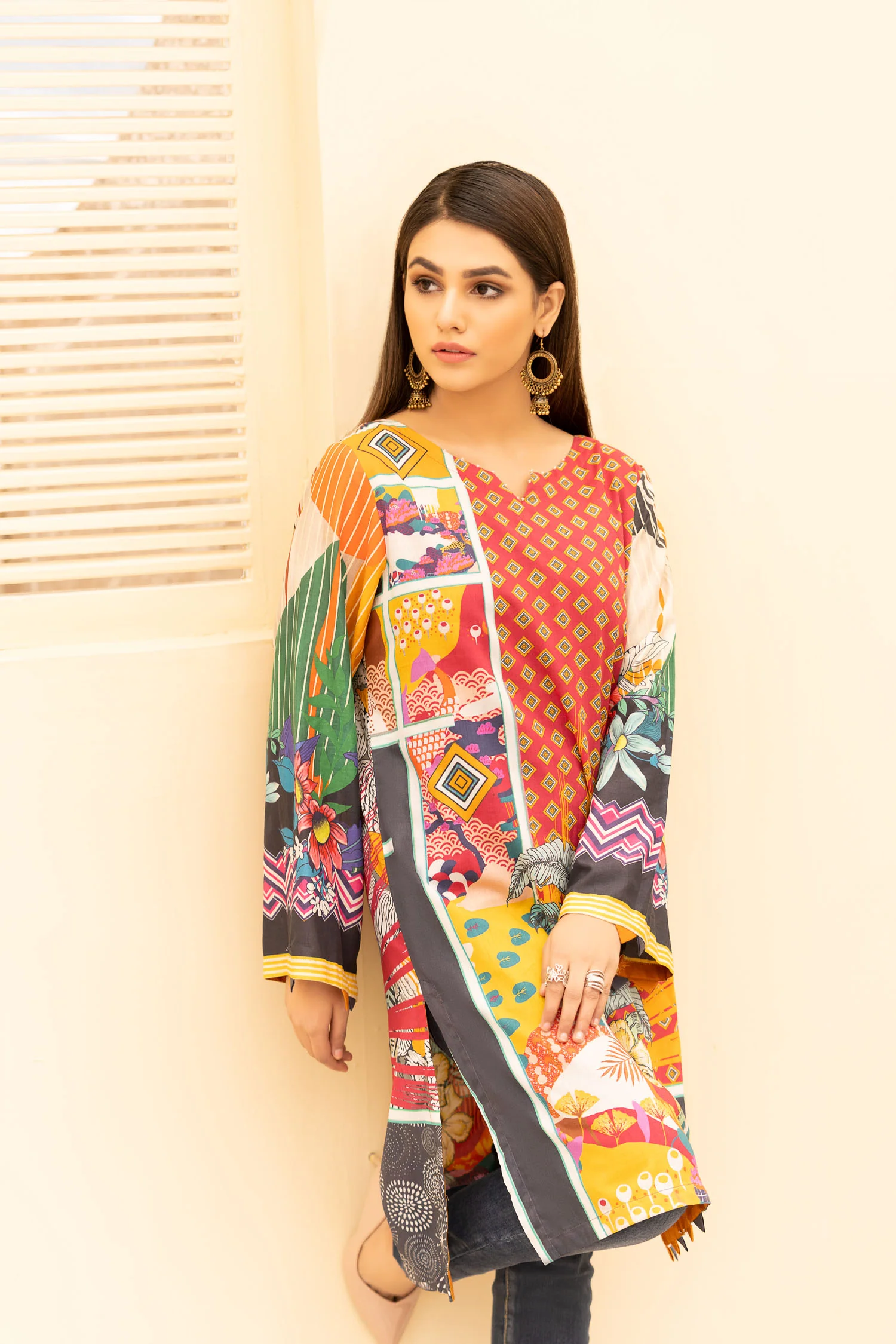 Ervin - Digital Printed Stitched Lawn Kurti - Image 3