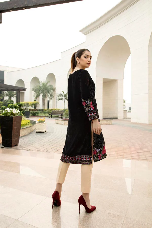 Esila - Embroidered Velvet Un-Stitched (2 Piece) - Image 2