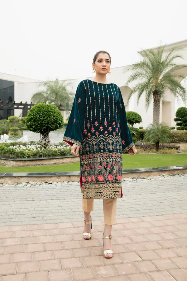 Eslem - Embroidered Velvet Un-Stitched (2 Piece)