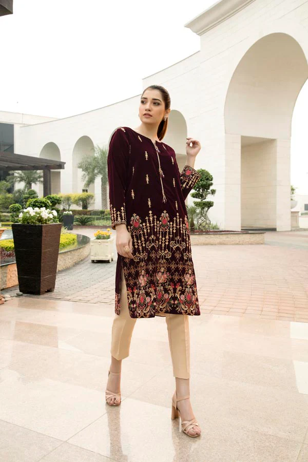 Esmanur - Embroidered Velvet Un-Stitched (2 Piece)