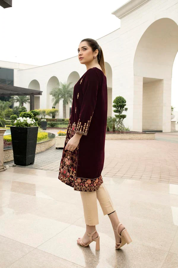 Esmanur - Embroidered Velvet Un-Stitched (2 Piece) - Image 2