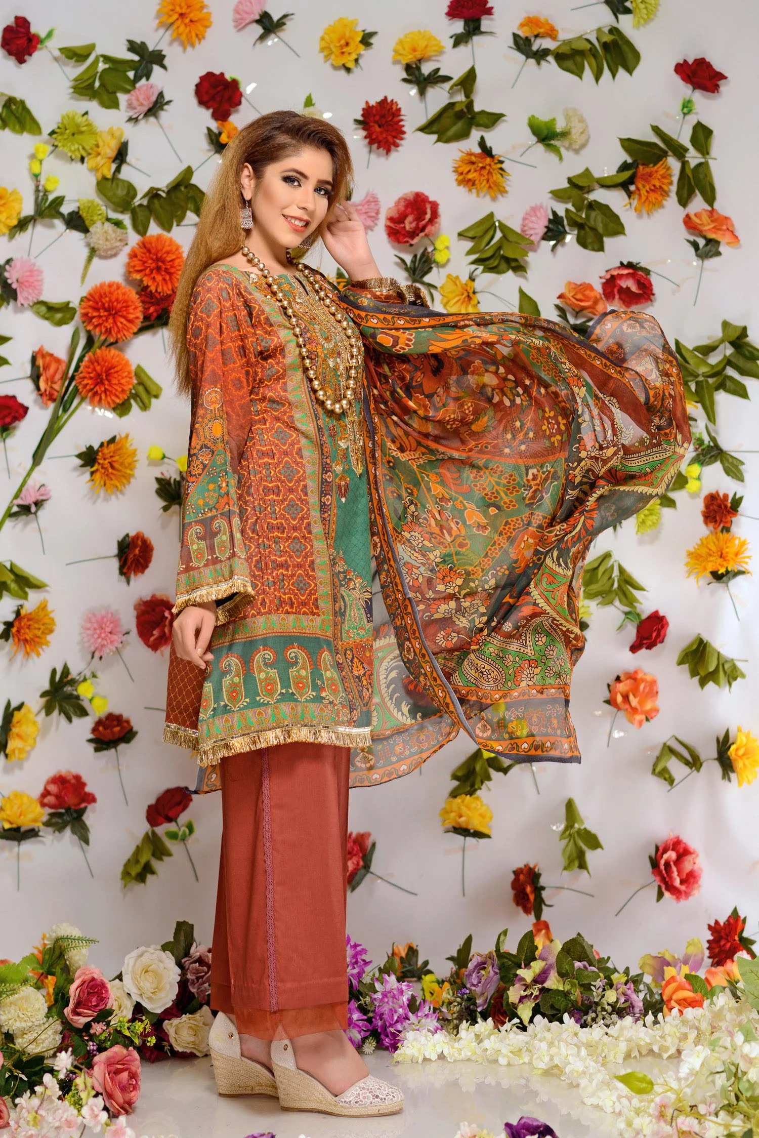 Essie - Digital Printed and Embroidered Lawn 3PC - Image 2