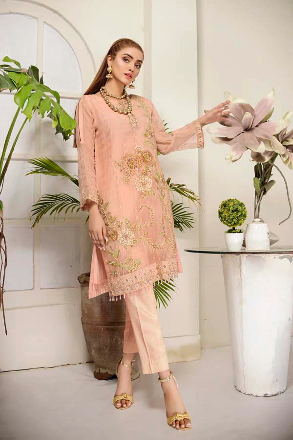 Eunry - Hand Embellished Embroidered Organza 2 Piece - Image 3