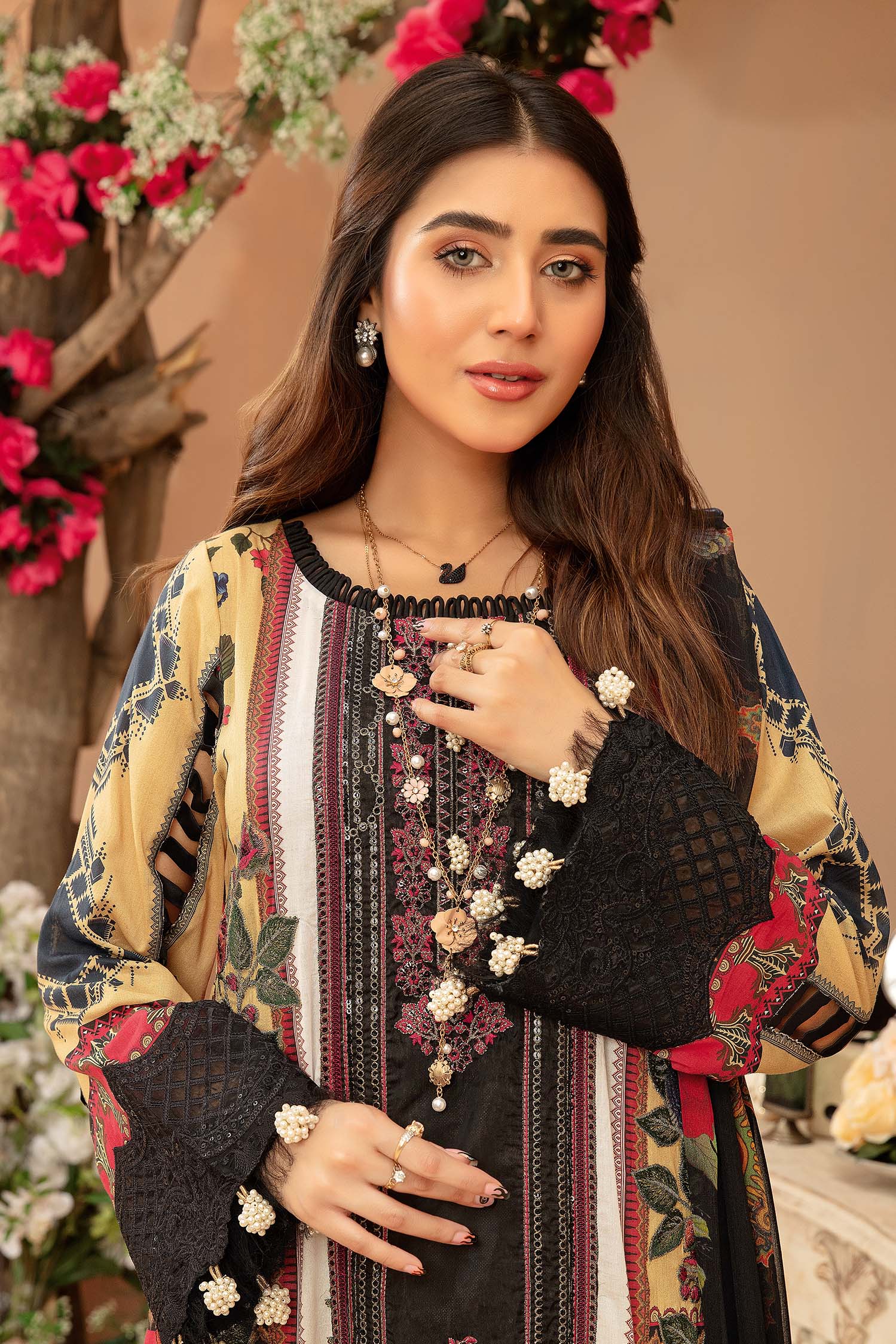Fashion Blooms - Digital Printed & Embroidered 3PC - Image 3