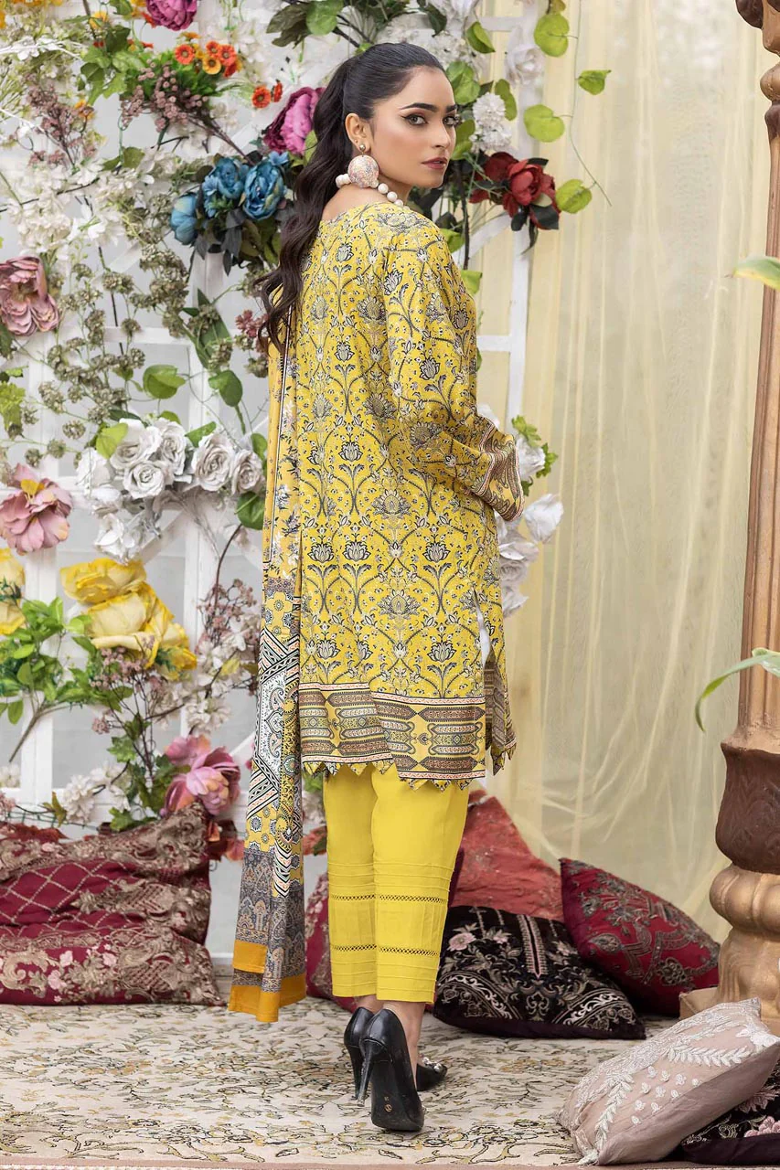 Feacent - Stitched Digital Printed Linen 3PC - Image 2