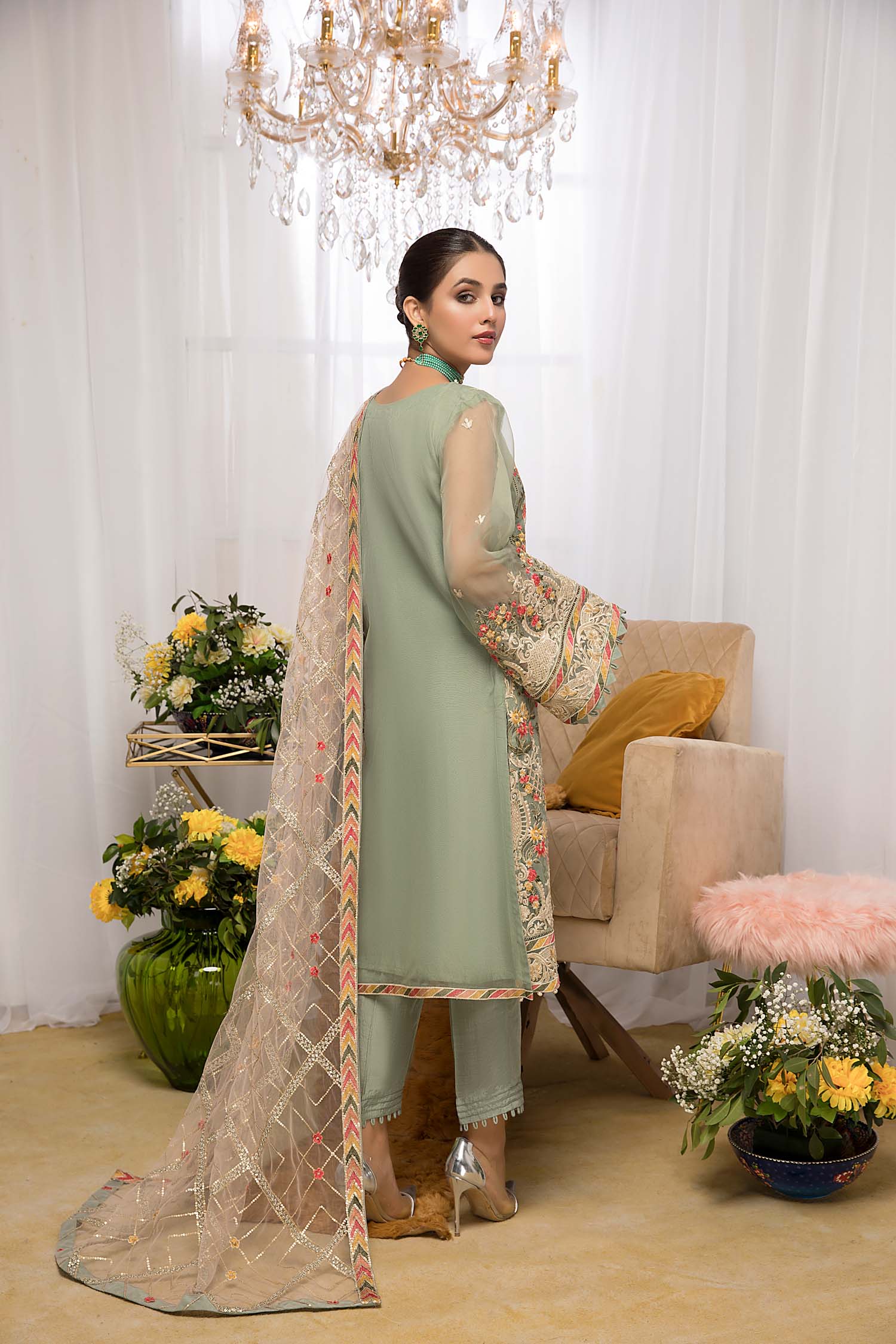Feel Green - Luxury Pret 4PC - Image 2