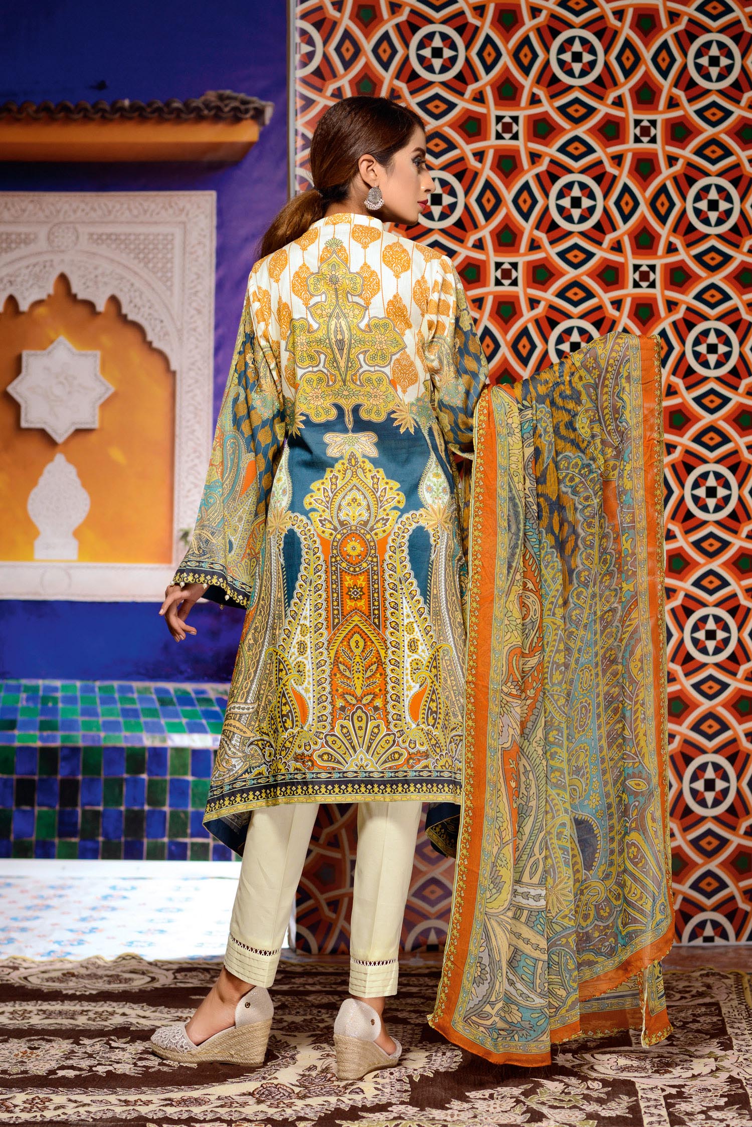 Feivel - Digital Printed and Embroidered Lawn 3PC - Image 2