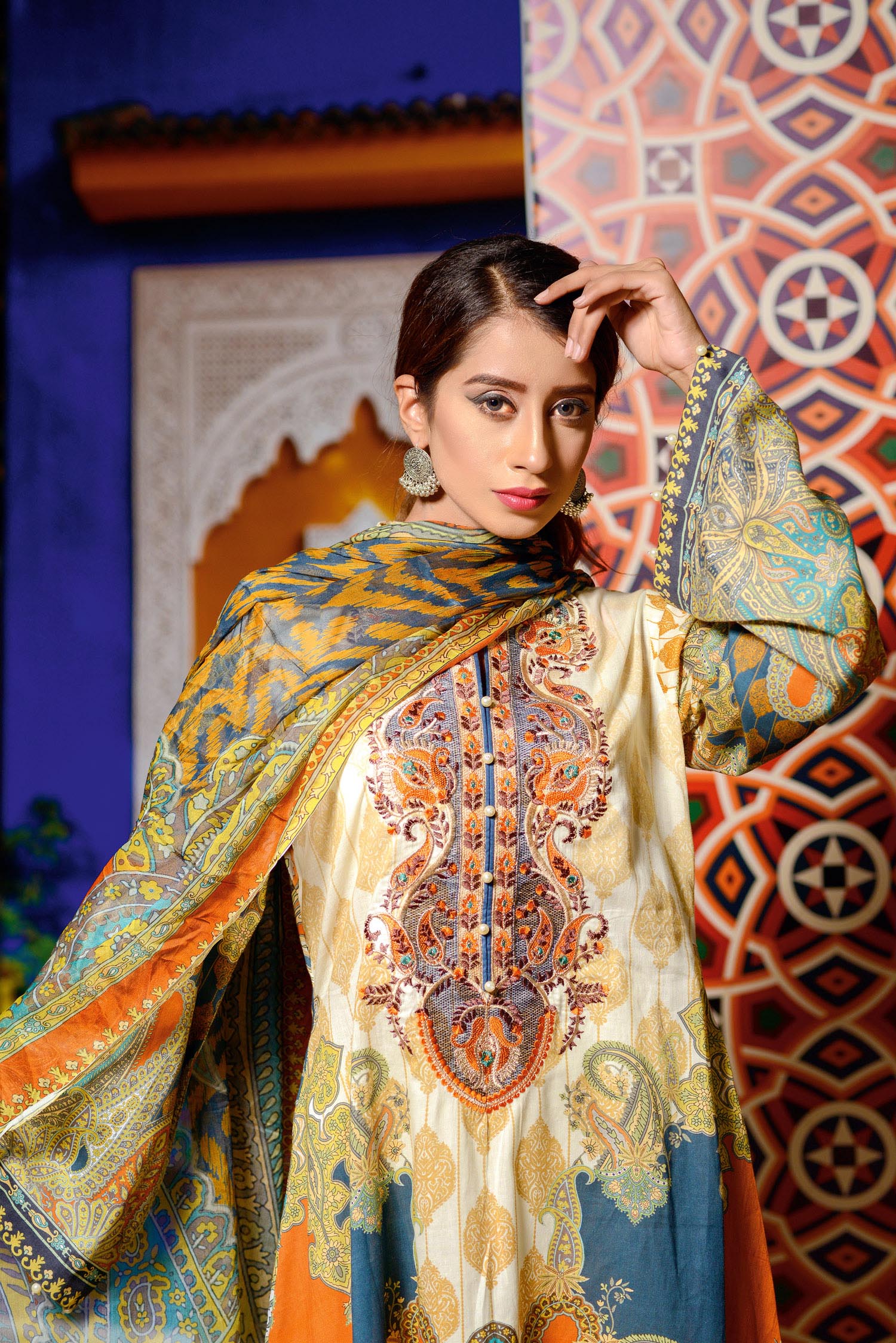 Feivel - Digital Printed and Embroidered Lawn 3PC - Image 3