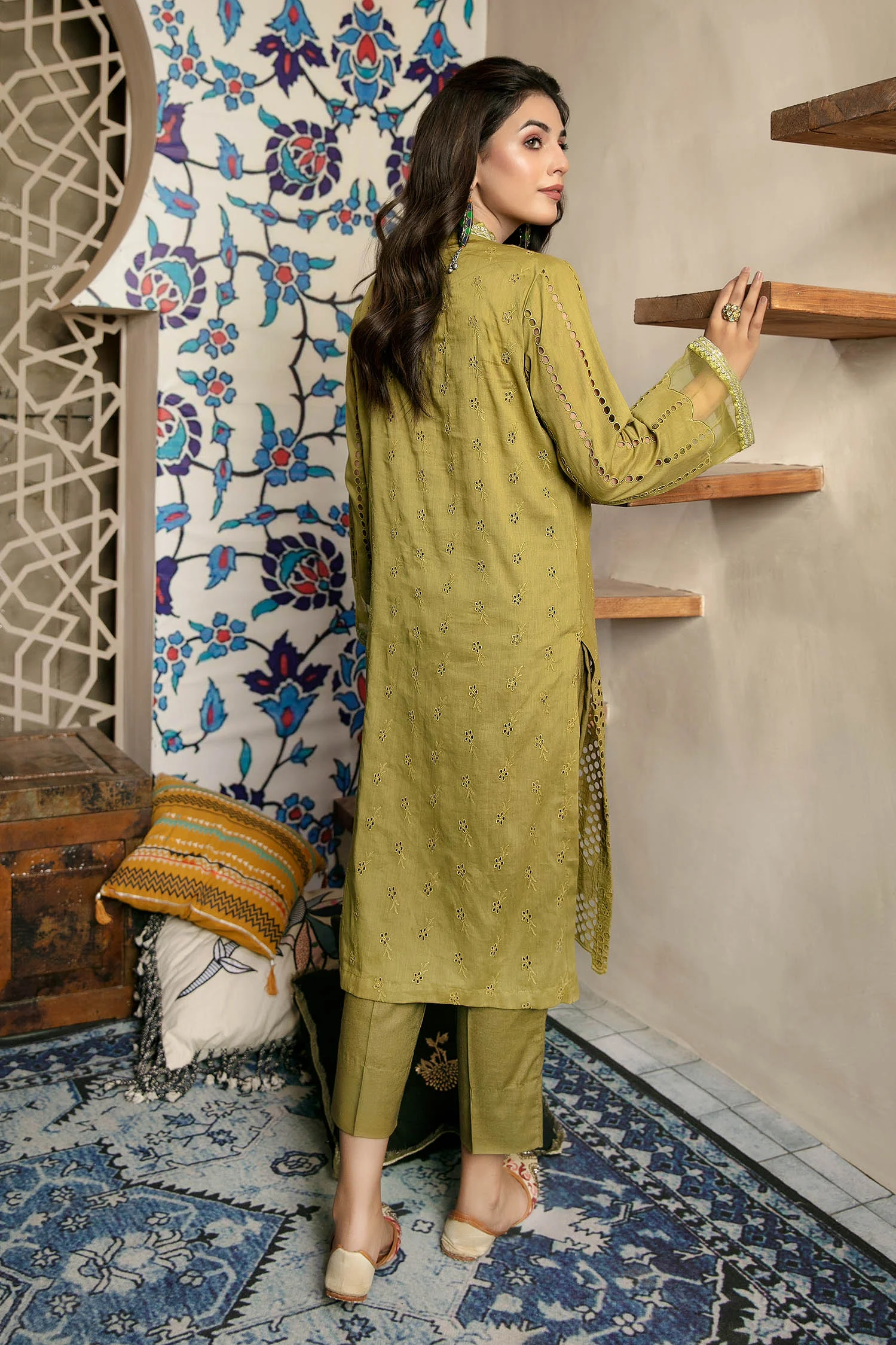 Ferly - Schiffli Embroidered Lawn Stitch Kurti - Image 2