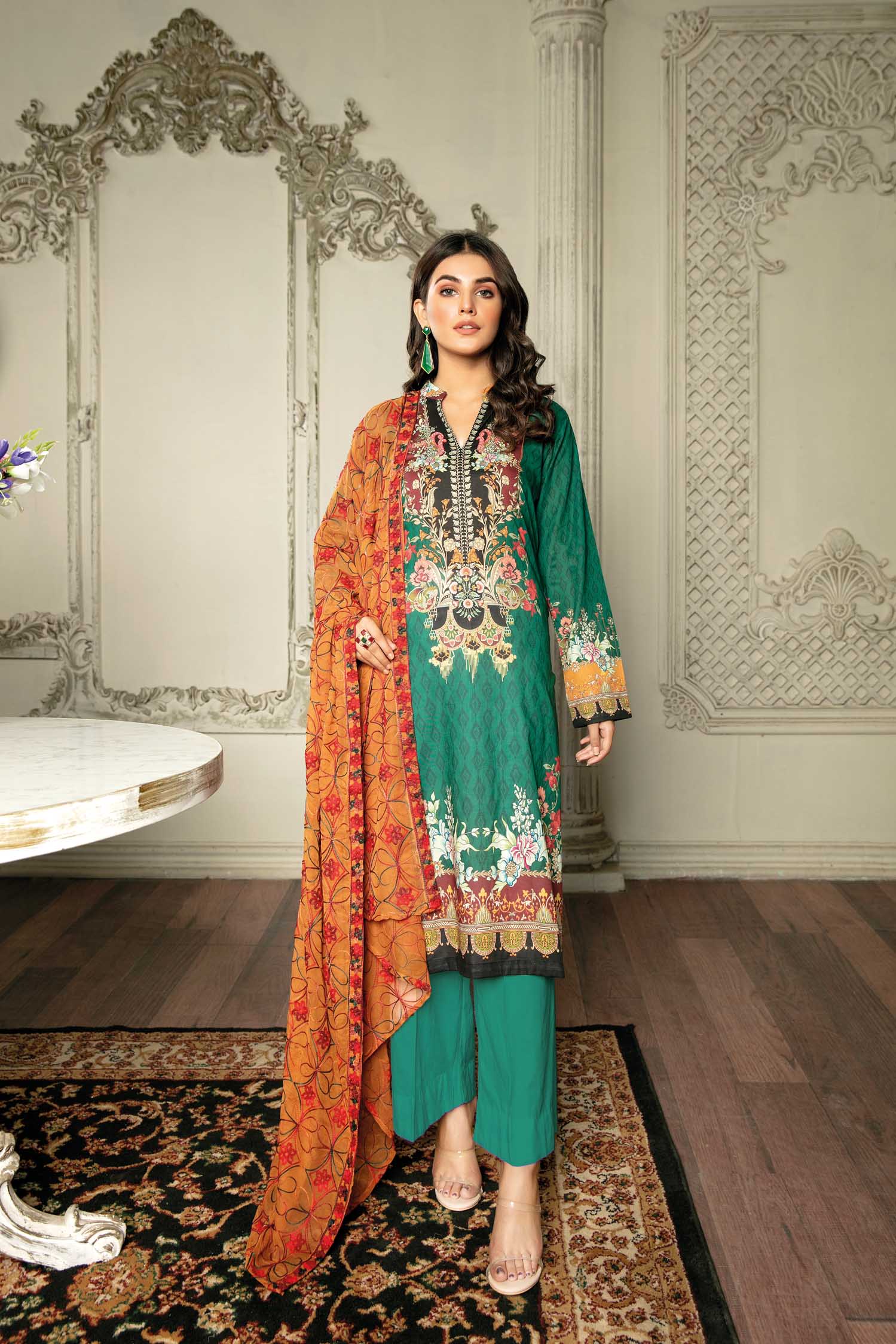 Field Glance  - Digital Printed & Embroidered Lawn 3PC - Image 3