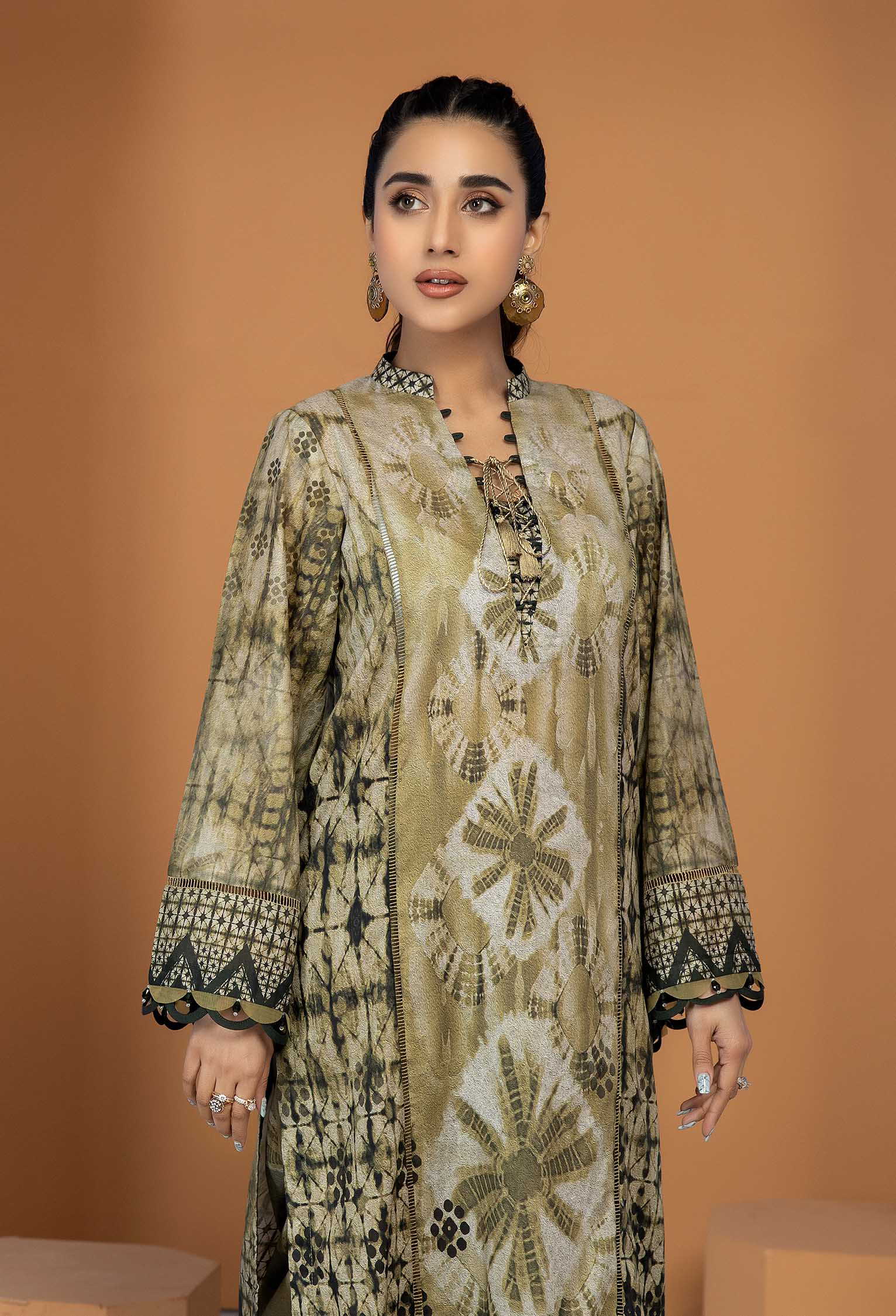 Fine Sand - Unstitch Lawn Kurti - Image 3