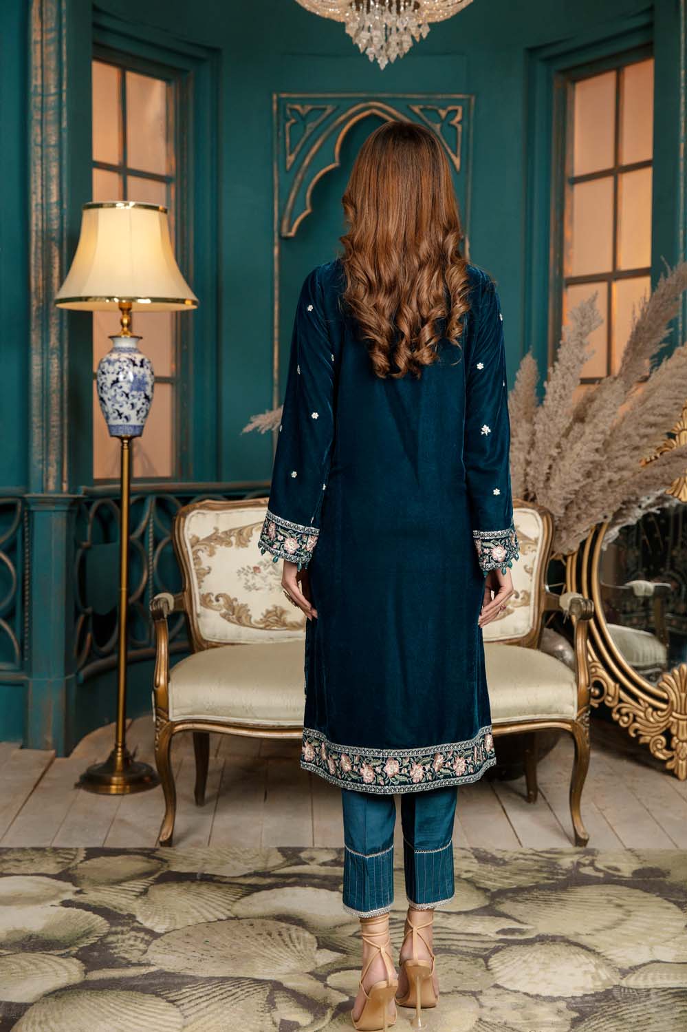 Fiz Night - Stitched Embroidered Velvet 2PC - Image 2