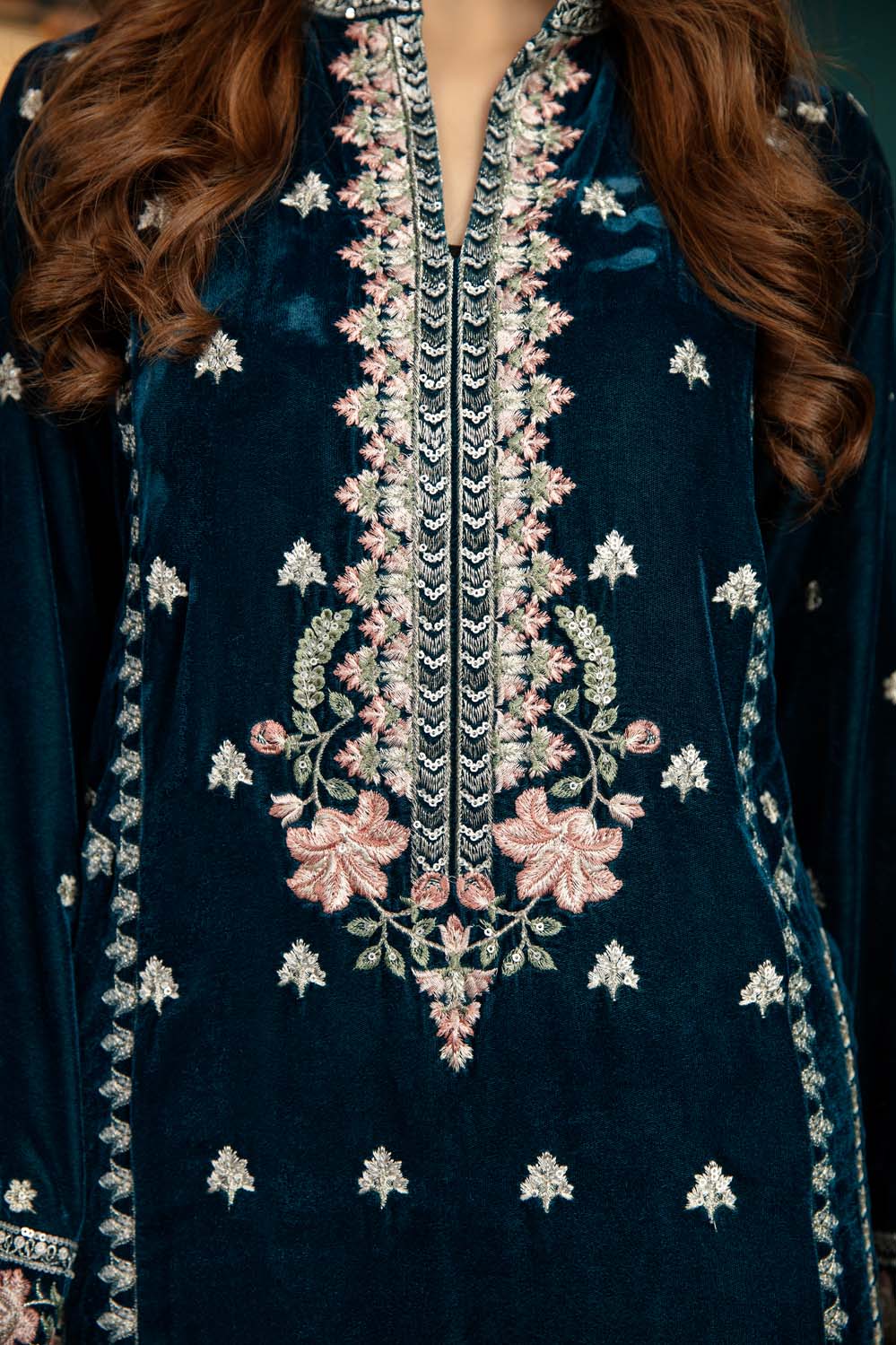 Fiz Night - Stitched Embroidered Velvet 2PC - Image 3